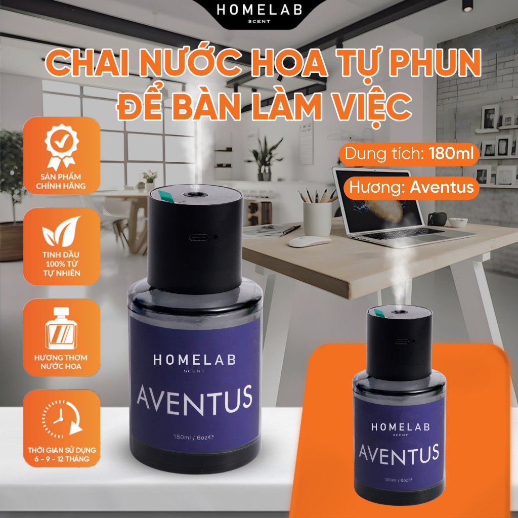 Ảnh Chai nước hoa phòng phun tự động để bàn làm việc, bàn phòng khách & trong xe ôtô - Các mùi nước hoa niche - AI Automatic 4