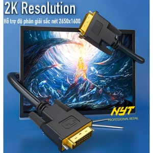 Cáp DVI 24+1 2K 60Hz Độ Bền Tối Ưu, Chống Nhiễu NYT HA104 - Bảo Hành 12 Tháng