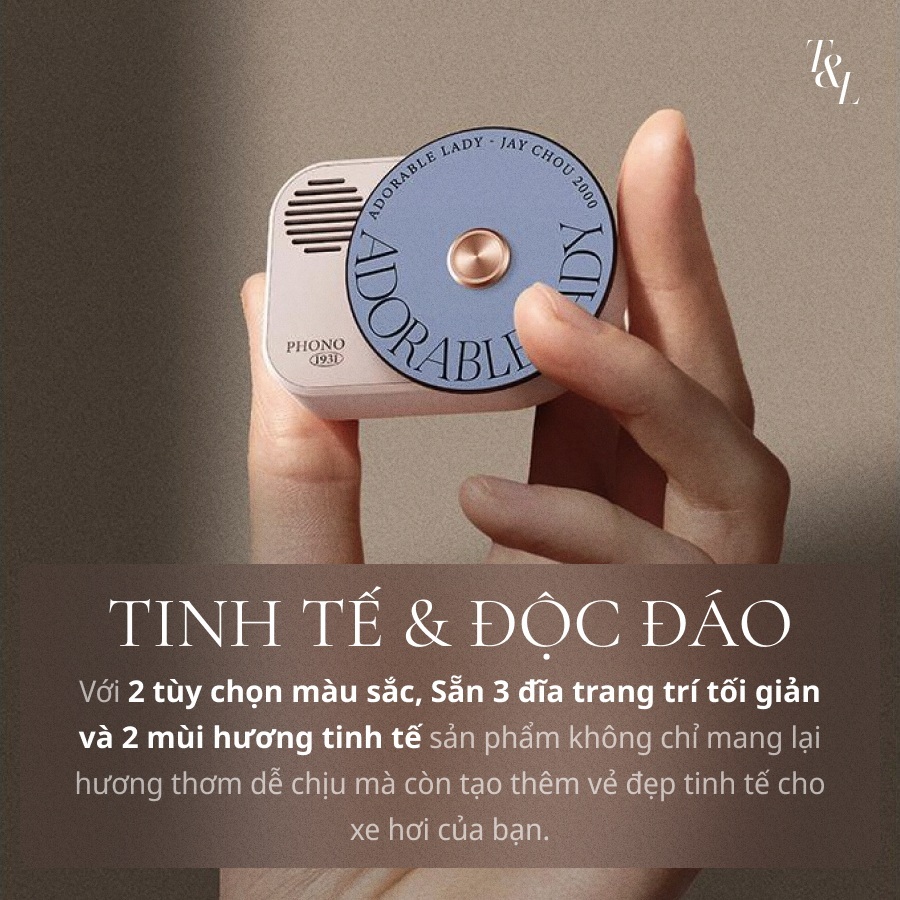 Sáp Thơm Ô Tô Cao Cấp Kẹp Cửa Gió Điều Hòa PHONO 1931 - Tươi mát, Tinh tế, Sảng khoái