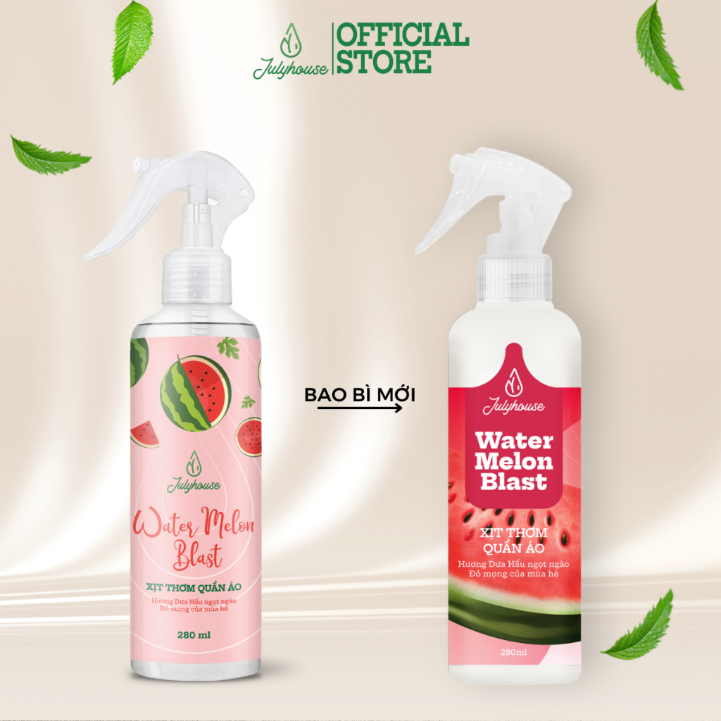 Ảnh Combo xịt thơm quần áo Julyhouse 20ml/280ml hương tinh dầu thiên nhiên ngọt ngào tươi mới 4