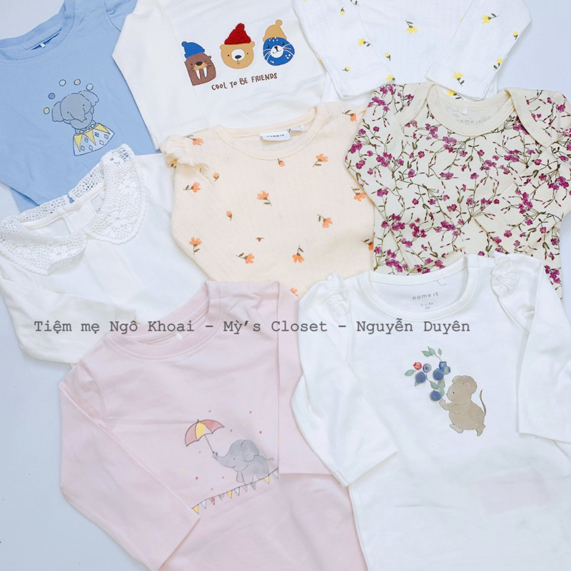 [MD132] NAME IT 2/4M- 4/6M(4-7,5kg) Body suit dài tay chất liệu cotton organic mềm mát cho bé