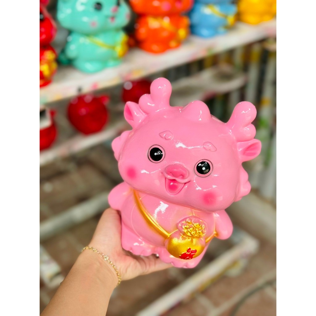 Heo đất tiết kiệm Rồng baby đeo túi cute lợn đất,ống heo tiết kiệm trang trí,quà tặng