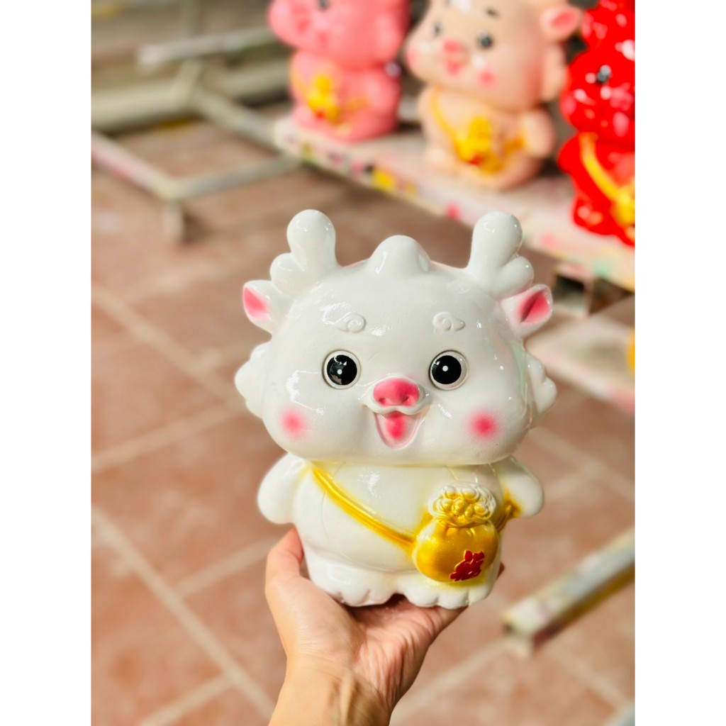 Heo đất tiết kiệm Rồng baby đeo túi cute lợn đất,ống heo tiết kiệm trang trí,quà tặng