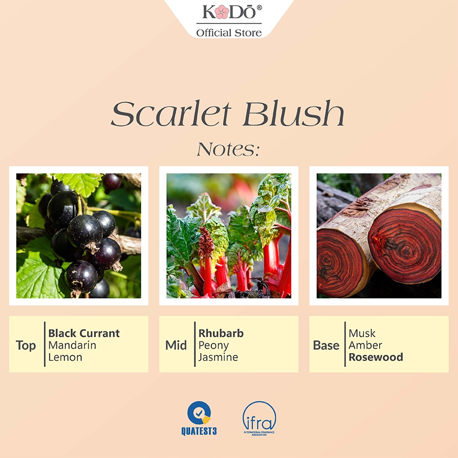 Ảnh Tinh Dầu Nước Hoa Kodo Scarlet Blush Hương Lý Chua Đen & Chanh Làm Thơm Phòng, Không Gian - Black Collection - 15/100ml 1