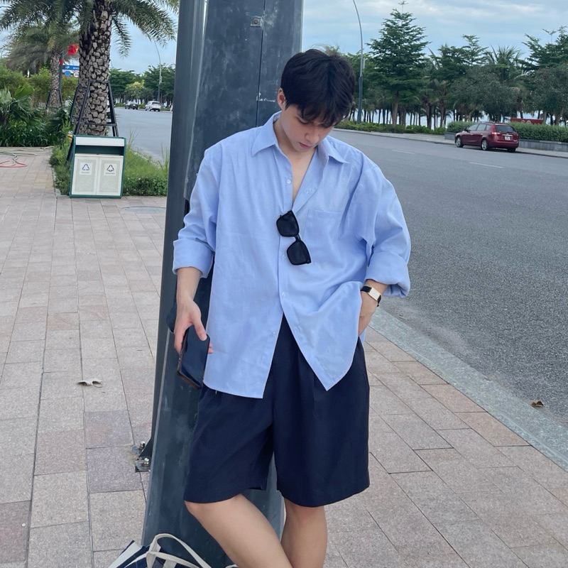 Áo Sơ Mi Dài Tay Nam Trơn Vải Oxford Dày Dặn Thấm Hút Tốt Form Oversize Halley A13