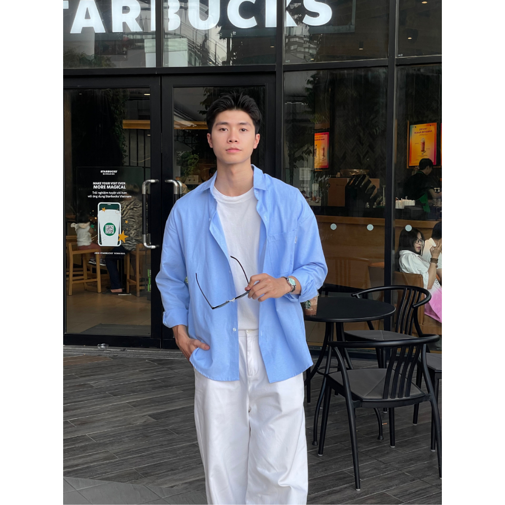 Áo Sơ Mi Dài Tay Nam Trơn Vải Oxford Dày Dặn Thấm Hút Tốt Form Oversize Halley A13
