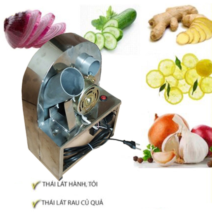 Máy thái hành củ quả, máy thái hành tỏi sung sả moter inox hiệu quả cao tiết kiệm thời gian công sức
