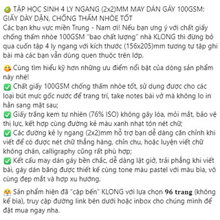 KLONG - Tập 4 ly ngang 96 trang khổ (156x205)mm 100/76; MS: 083 ♥ Tập học sinh, Vở phổ thông pastel size A5