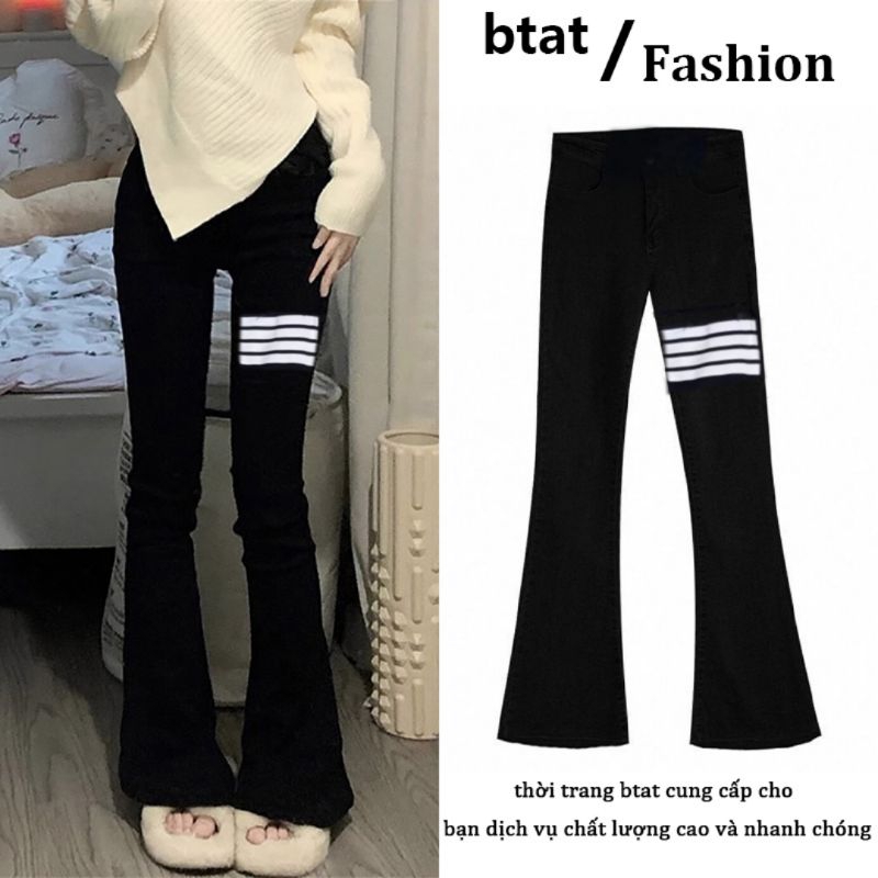 Quần Ống Loe 4 Sọc Nữ Cạp Cao Dáng Dài , Quần Legging Nữ Kiểu Ôm Ống Loe Công Sở , Đi Học Đi Làm , Đi Chơi Đều Đẹp
