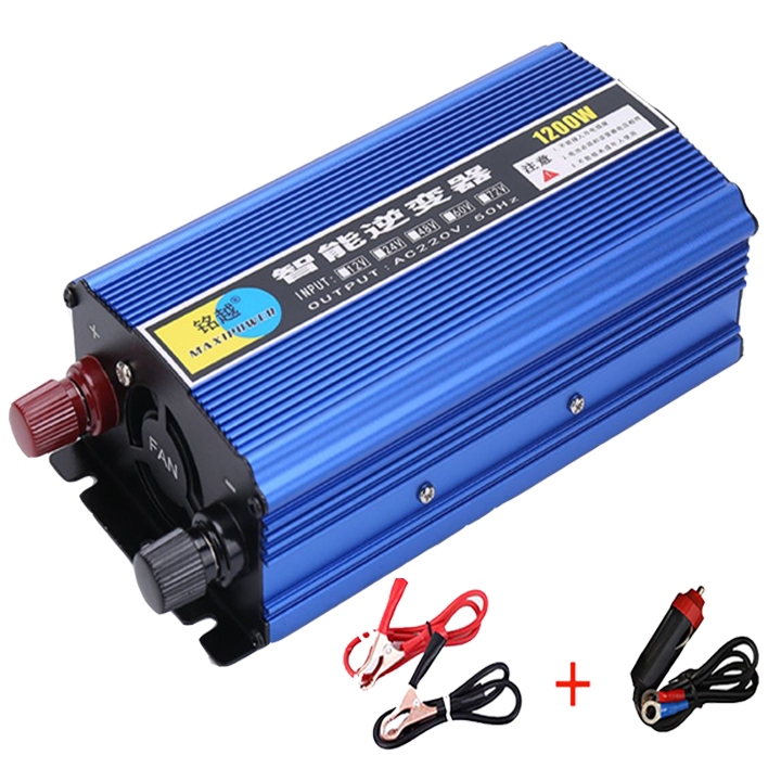 Bộ đổi điện 12v lên 220v, bộ kích điện 220v MAXIPOWER 1200W thiết kế gọn nhẹ, an toàn khi sử dụng.