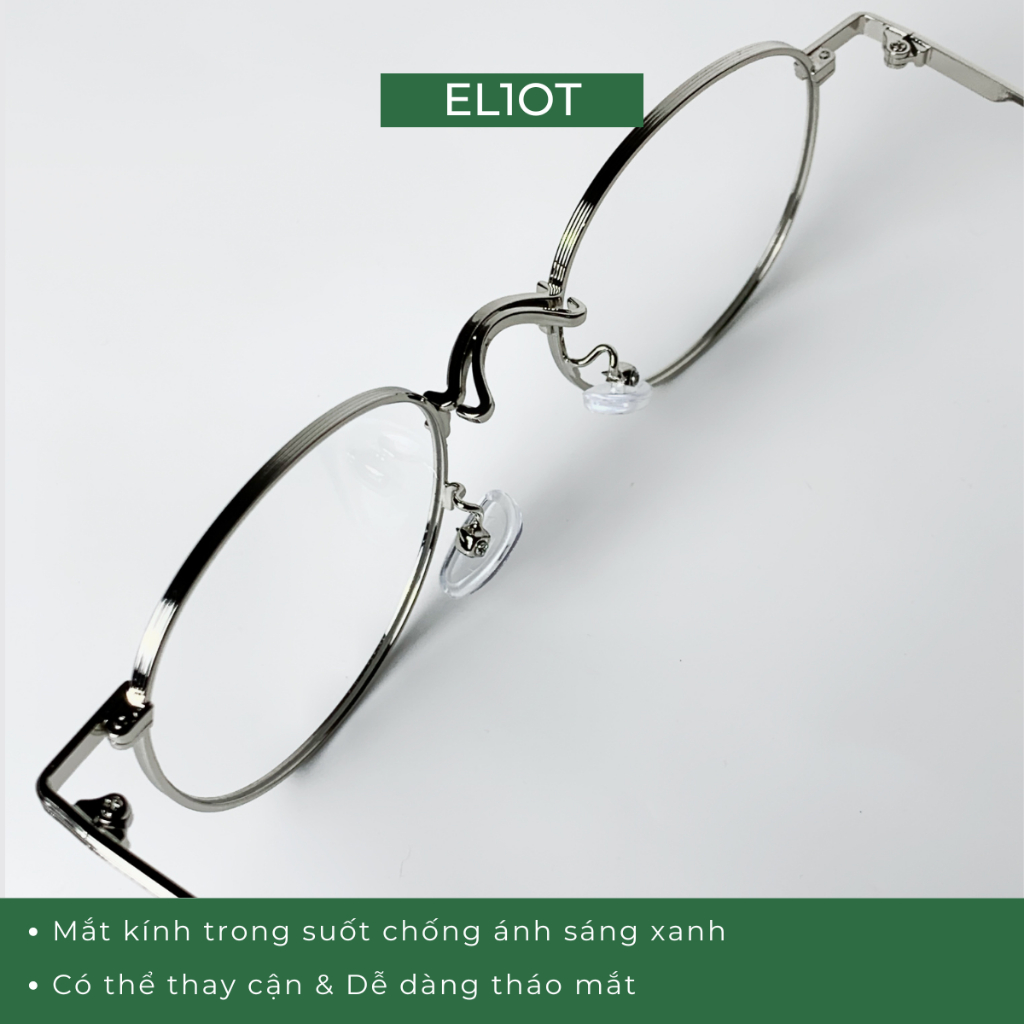 Gọng kính kim loại tròn nam nữ ELIOT EYEWEAR phù hợp mặt nhỏ càng kính nhẹ nhàng màu sắc thời trang EL8805
