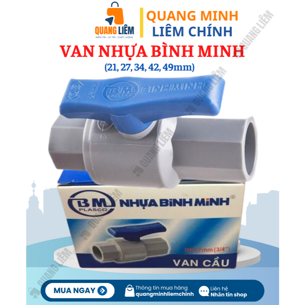 Van Nhựa PVC Bình Minh (các cỡ 21, 27, 34, 42, 49) - Phân phối chính ...