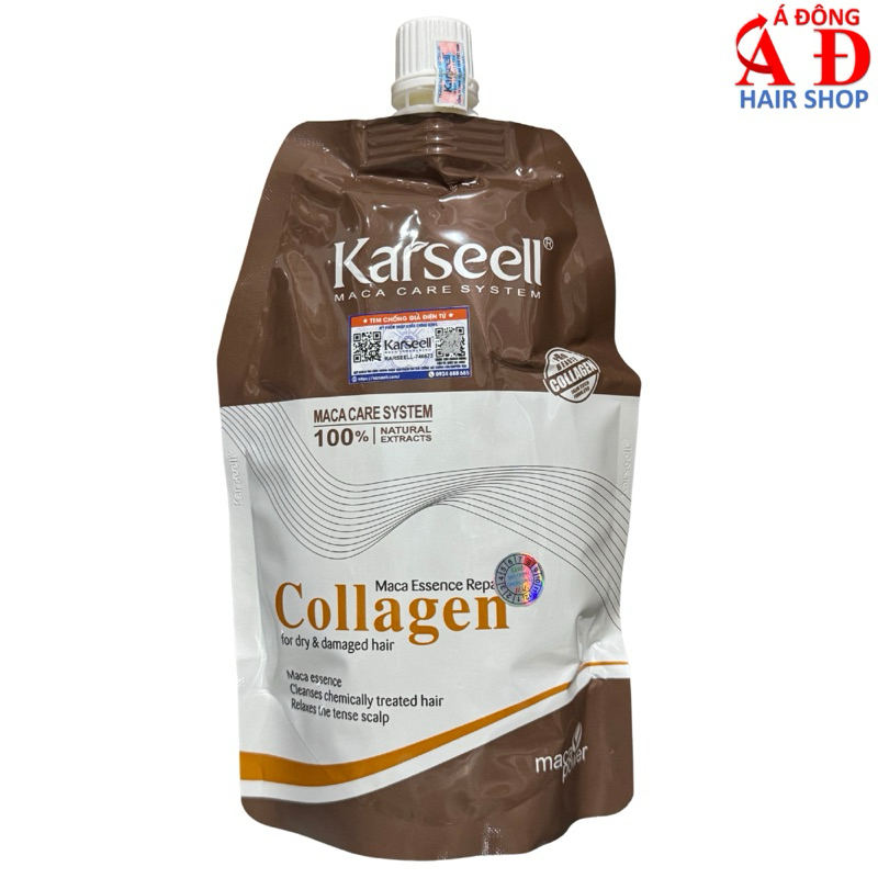 Dầu hấp ủ tóc Collagen Karseell Maca phục hồi siêu mềm mượt tóc hương thơm - dạng túi 500ml