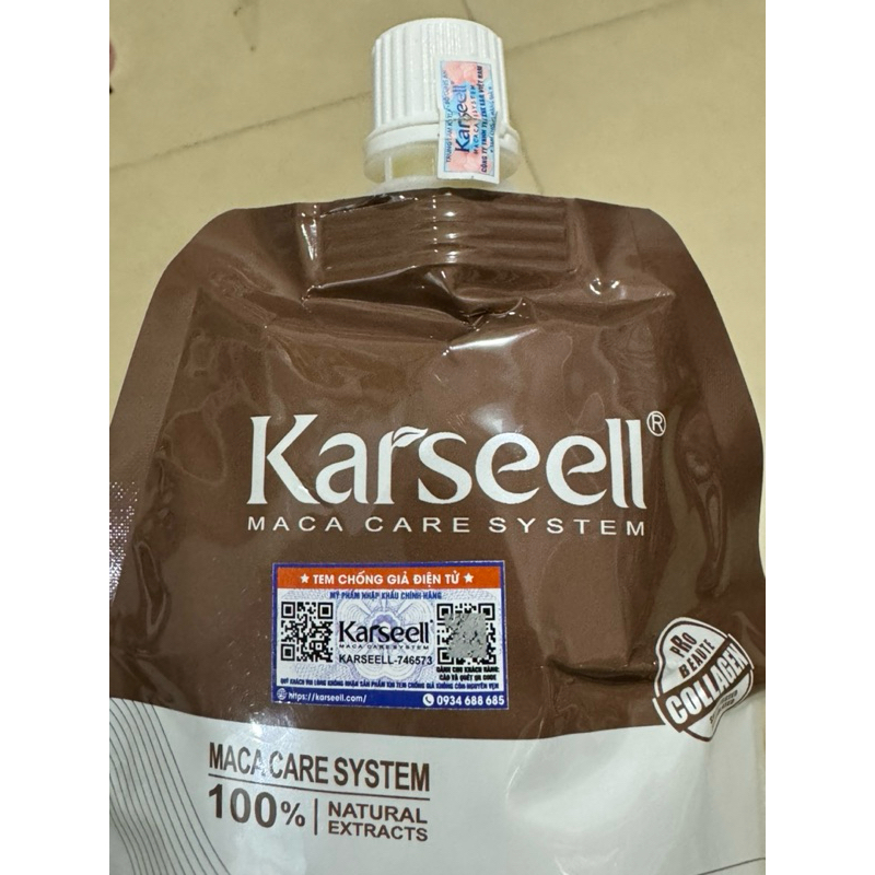 Dầu hấp ủ tóc Collagen Karseell Maca phục hồi siêu mềm mượt tóc hương thơm - dạng túi 500ml