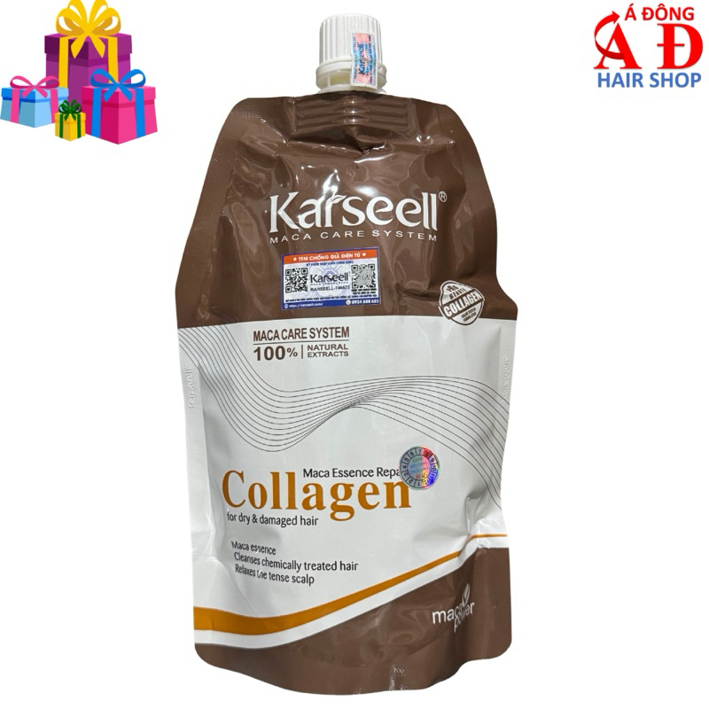 Dầu hấp ủ tóc Collagen Karseell Maca phục hồi siêu mềm mượt tóc hương thơm - dạng túi 500ml