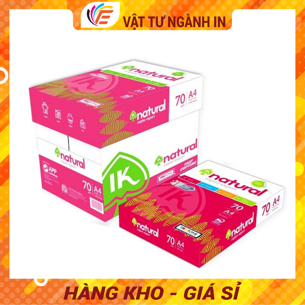 Giấy Photo IK Natural A4 Định Lượng 70gsm Hàng Nhập Khẩu Giấy In Trắng Mịn Không Kẹt Giấy Phù Hợp Mọi Máy In