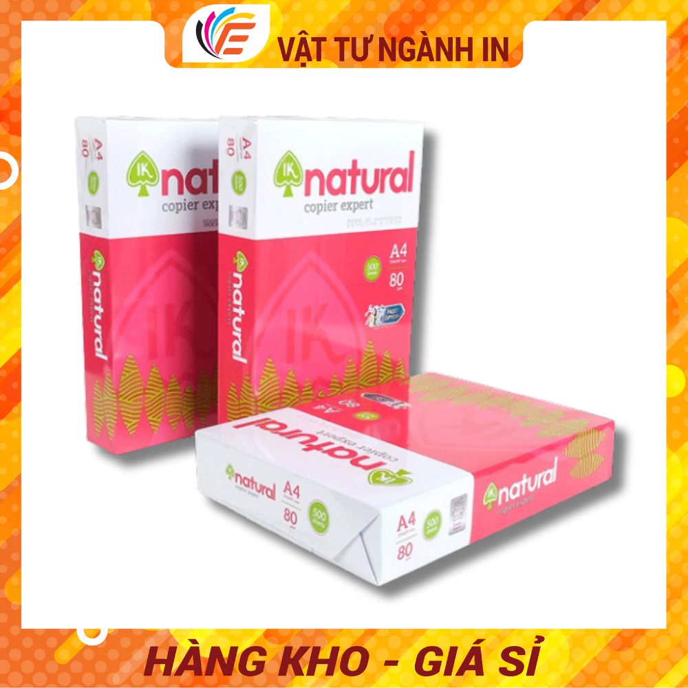 Giấy Photo IK Natural A4 Định Lượng 70gsm Hàng Nhập Khẩu Giấy In Trắng Mịn Không Kẹt Giấy Phù Hợp Mọi Máy In