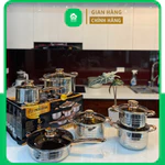 Bộ Nồi Đức 6 món hàng loại 1 dùng cho mọi loại bếp bảo hành 12 tháng Inox không gỉ kèm nắp kính cao cấp - Thiên Hà — ảnh 1