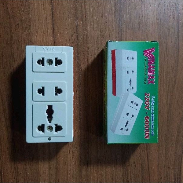 Ổ cắm 3 cặp lỗ chịu tải lõi sứ hãng MAXKARO@ - Hàng Việt Nam chất lượng cao