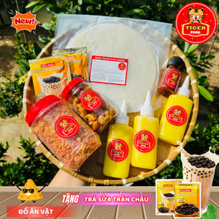 Bánh tráng phơi sương phô mai TIGER FOOD Bánh Tráng + Muối Tôm Hành Phi Phô Mai Cay + Bơ + Tóp Mỡ + Sốt tắc - Đồ ăn vặt