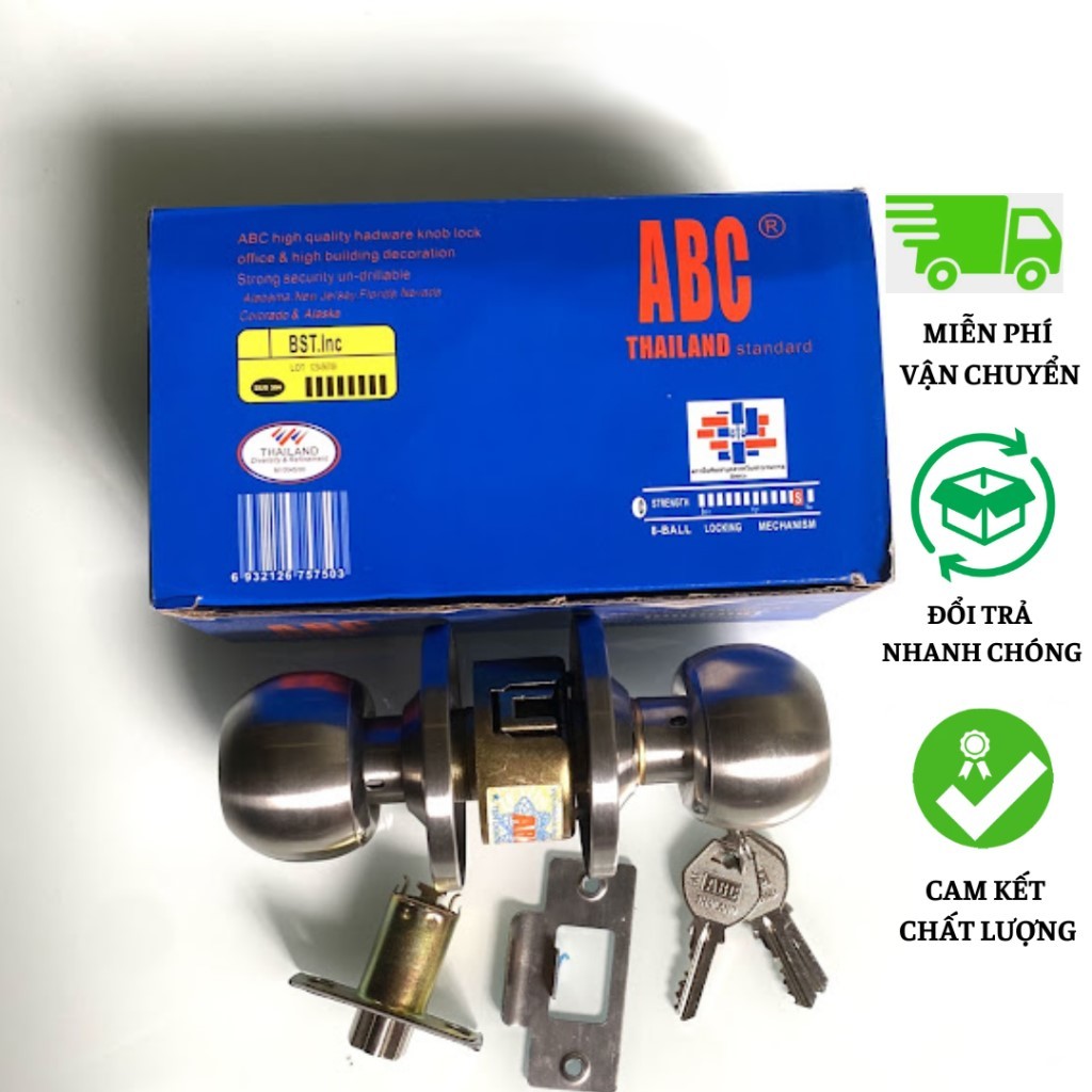 Khoá tay nắm tròn ABC loại 1 bảo hành 2 năm, Khóa tay quả đấm abc chính ...