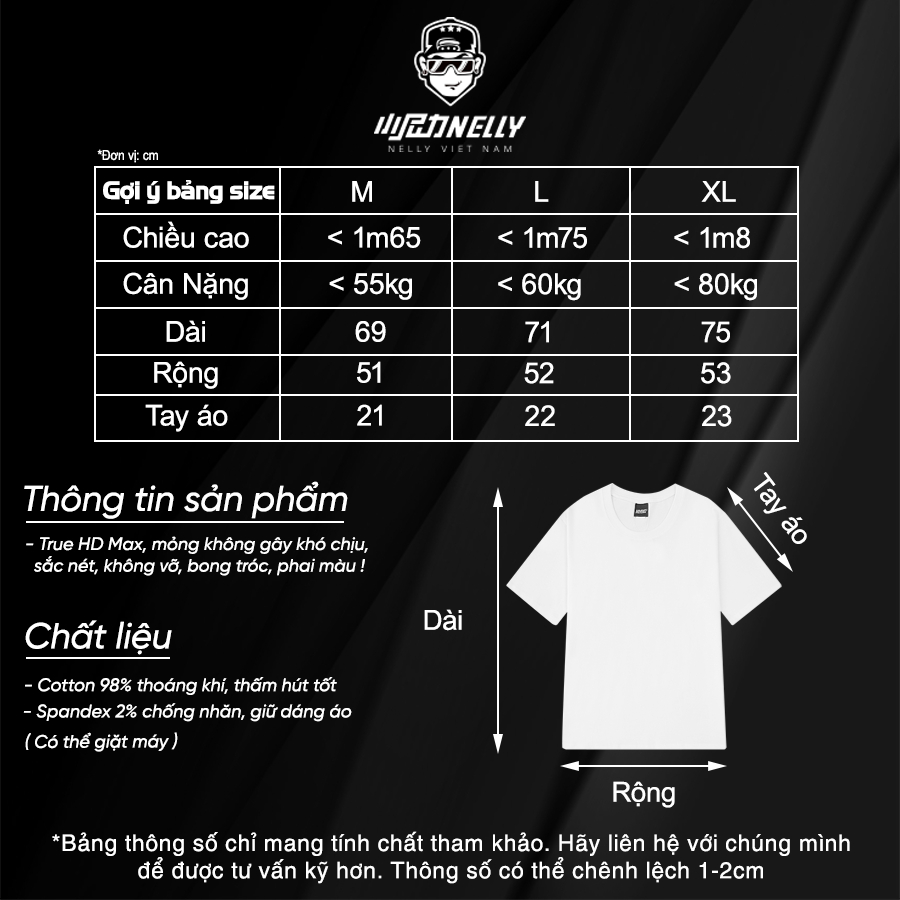 Ảnh Áo thun tay lỡ Unisex Nam Nữ NELLY cotton trơn 2