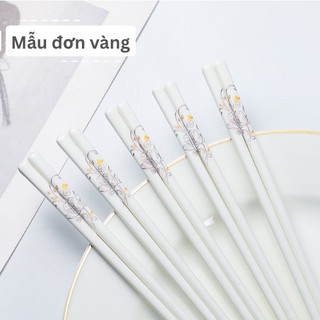 Đũa sứ trắng ăn cơm hoa văn sang trọng - Dư Dư