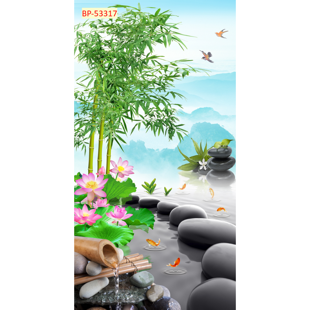 Tranh vải lụa dán tường 3D tranh hoa sen nhiều mẫu hình ảnh lựa chọn...