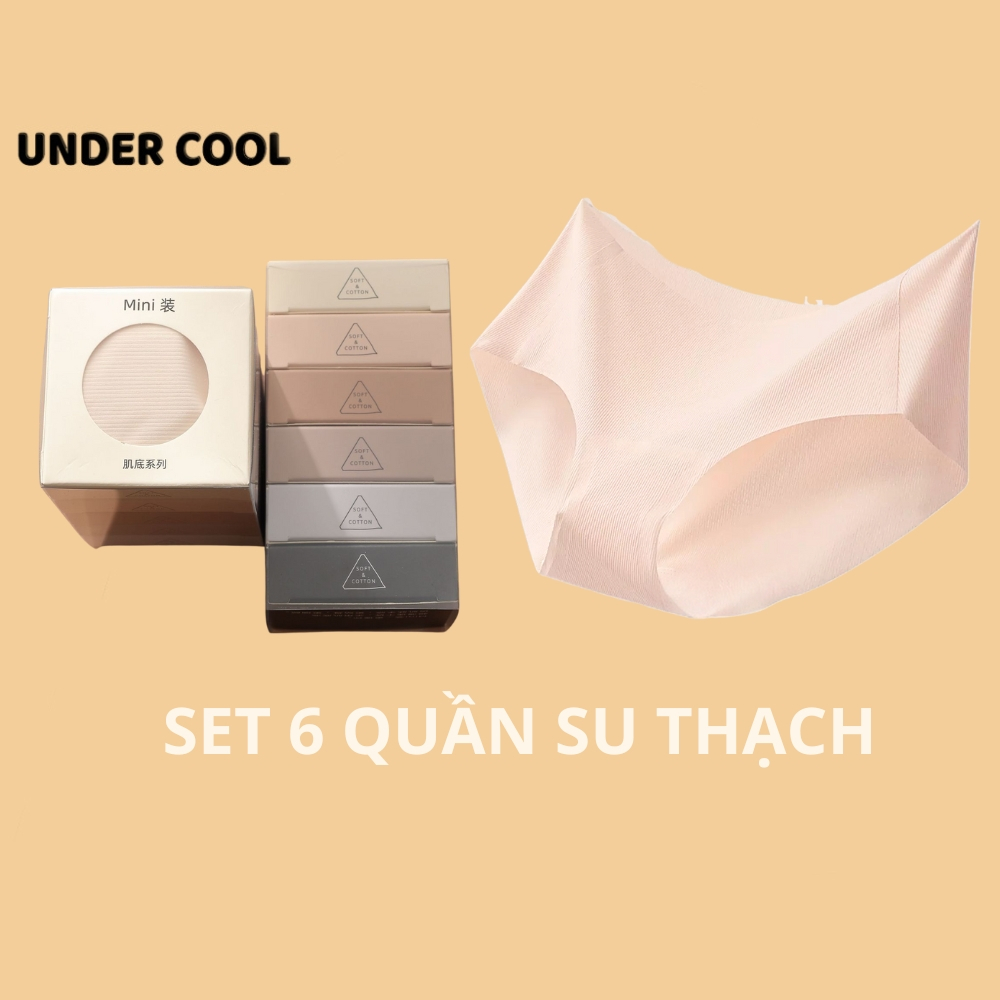 Combo 6 Quần Lót Nữ Su Thạch UNDERCOOL Thiết Kế Co Giãn Cao Cấp Tàng Hình - Phù Hợp Mọi Vóc Dáng- Siêu Mỏng Gân CB QL01