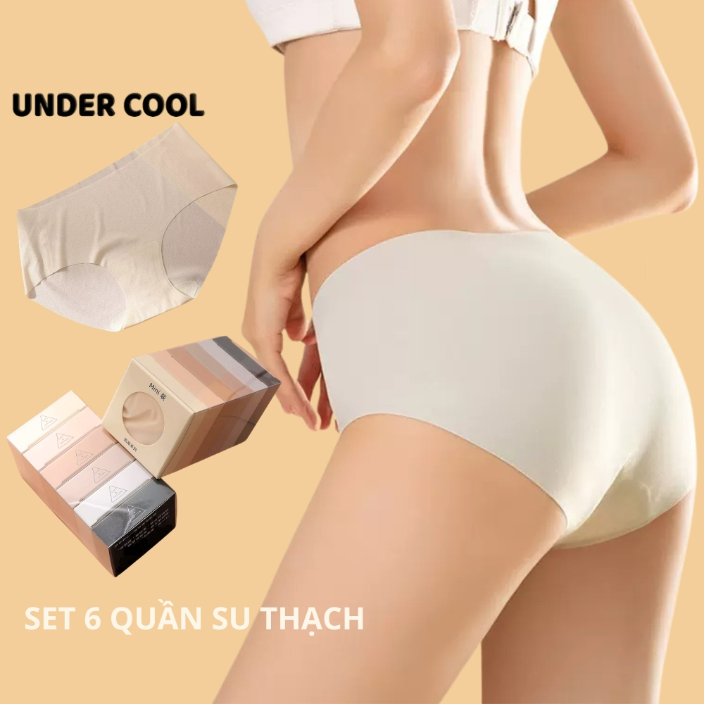 Combo 6 Quần Lót Nữ Su Thạch UNDERCOOL Thiết Kế Co Giãn Cao Cấp Tàng Hình - Phù Hợp Mọi Vóc Dáng- Siêu Mỏng Gân CB QL01