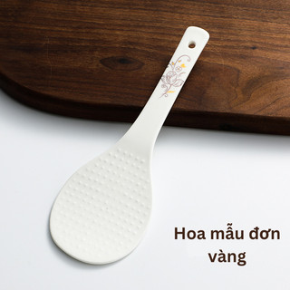 Muôi xới cơm/Thìa xới cơm bằng sứ Dư Dư- Họa tiết hoa văn