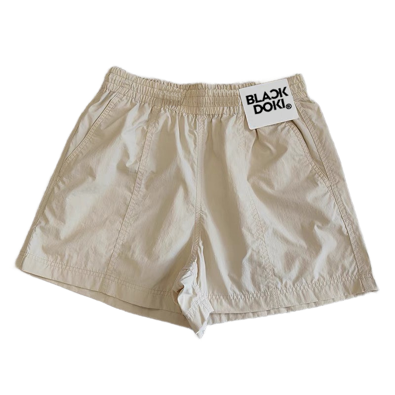 Quần short dù BLACKDOKI chất gió đen trắng be nam nữ Menswear Womenswear unisex summer