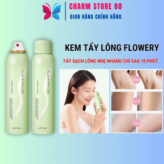 Kem tẩy lông Flowery Chính Hãng Xịt tẩy lông sạch bất chấp mọi loại lông nhanh gọn trong 10 phút