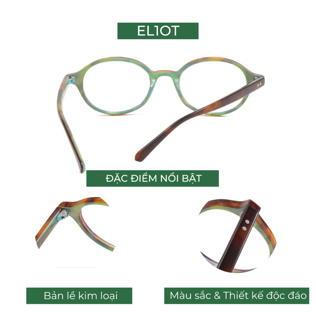 Gọng kính cận nữ ELIOT chất liệu nhựa cao cấp chắc chắn màu sắc và kiểu dàng thời trang 8733