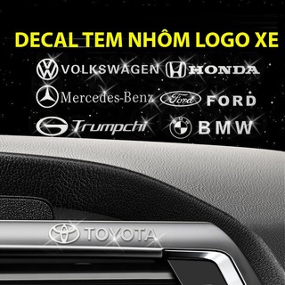 Tem Nhôm Decal Logo Các Hãng Xe Hơi Dán Trang Trí Nội Thất, Ngoại Thất Ô Tô, Tay Nắm Cửa Gương Và Nhiều Vị Trí Trên Xe