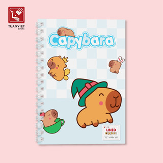 Sổ lò xo A5 ruột kẻ ngang CAPYBARA TUANVIET BOOKS 200 trang, phù hợp ghi chép