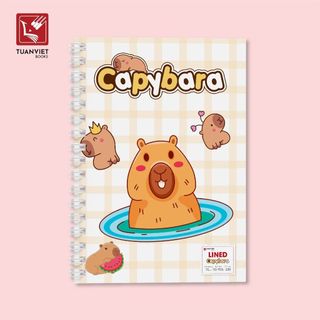 Sổ lò xo A5 ruột kẻ ngang CAPYBARA TUANVIET BOOKS 200 trang, phù hợp ghi chép