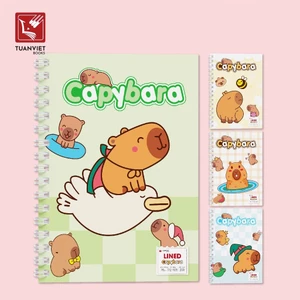 Sổ lò xo A5 ruột kẻ ngang CAPYBARA TUANVIET BOOKS 200 trang, phù hợp ghi chép