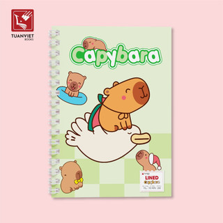 Sổ lò xo A5 ruột kẻ ngang CAPYBARA TUANVIET BOOKS 200 trang, phù hợp ghi chép