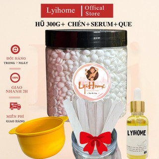 [COMBO CƠ BẢN] Hũ 300g sáp wax lông cap cấp sữa dừa lyihome, sáp wax lông nóng chất dẻo bám lông tốt