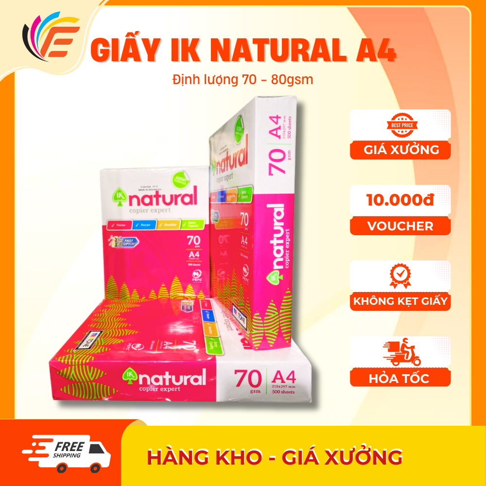 Giấy Photo IK Natural A4 Định Lượng 70gsm Hàng Nhập Khẩu Giấy In Trắng ...