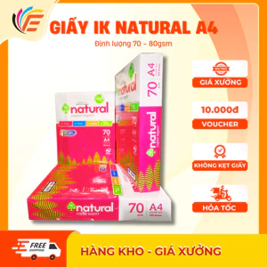 Giấy Photo IK Natural A4 Định Lượng 70gsm Hàng Nhập Khẩu Giấy In Trắng Mịn Không Kẹt Giấy Phù Hợp Mọi Máy In