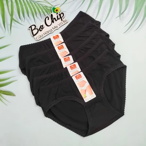 Quần Lót Nữ Cotton Màu Đen Size 45-60 ký Chất Vải Mềm Mại Co Giãn Tốt - Đồ Lót Bơ Chíp [2019 + 3264 Đen]