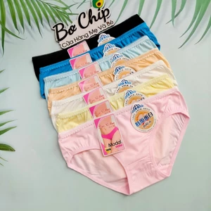 Quần Lót Nữ Học Sinh Cotton Thái Size 30-40 ký Mềm Mịn 802- Bơ Chip Women