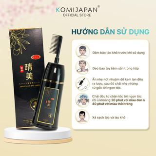 Lược nhuộm tóc thảo dược phủ bạc đen tóc Komi Nhật Bản chính hãng dạng chai lược thông minh 350ml