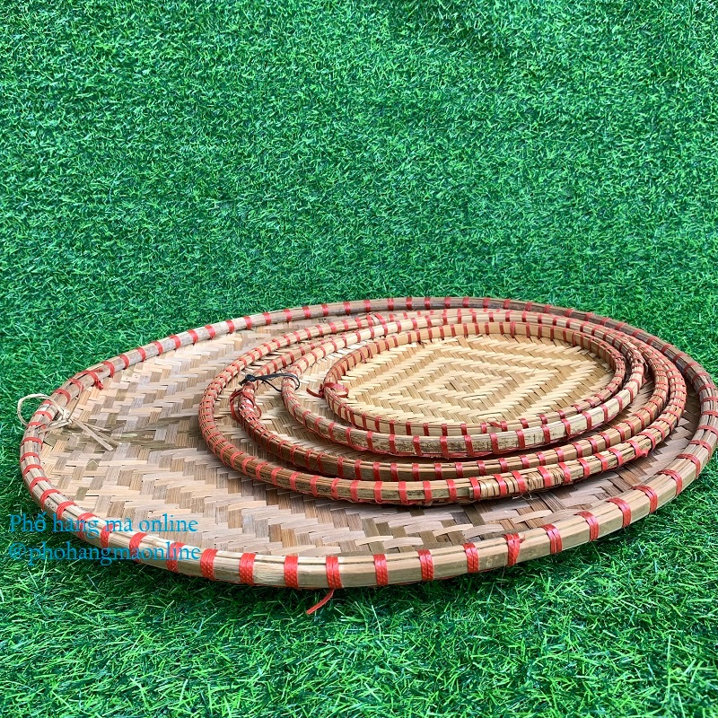 Mẹt mây tre trơn đan, trang trí decor lễ tết, Trung Thu / Đựng đồ bếp, đồ ăn cho quán ăn