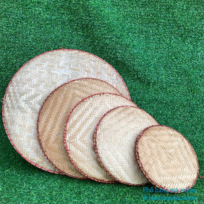 Mẹt mây tre trơn đan, trang trí decor lễ tết, Trung Thu / Đựng đồ bếp, đồ ăn cho quán ăn