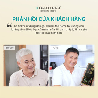 Lược nhuộm tóc thảo dược phủ bạc đen tóc Komi Nhật Bản chính hãng dạng chai lược thông minh 350ml