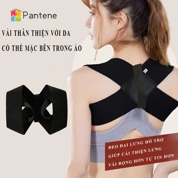 Đai chống gù lưng PANTENE Đai chống gù cao cấp hỗ trợ điều chỉnh tư thế thẳng lưng người lớn trẻ em