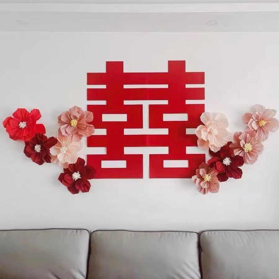 Hoa giấy nhún handmade trang trí decor đám cưới, sự kiện, lễ tết - K386